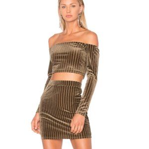 NBD X Revolve Top Skirt Set Army Bri Co-ord